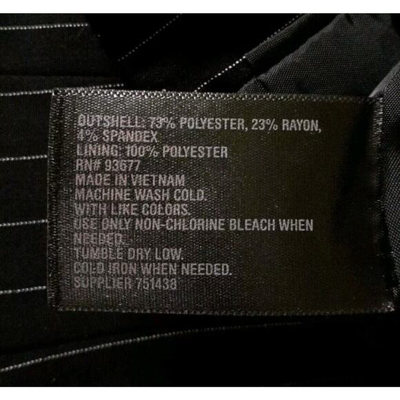 Worthington Women's XL Black White Pinstriped 1-Button Blazer Jacket - Picture 4 of 5